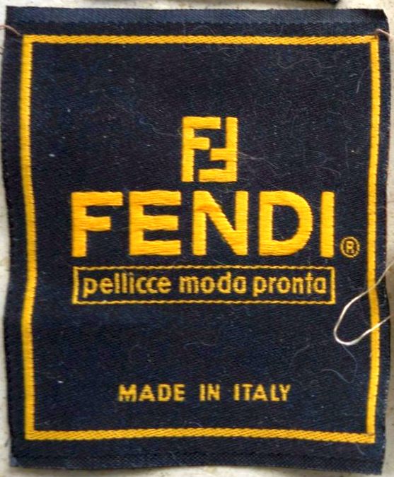 Web-Etiketten (Label-Einnähetiketten) italienischer Pelzanbieter, Fendi